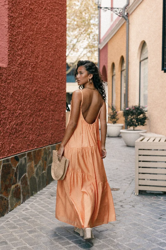 Curated collections of sophisticated women’s wear   Bennie Midi Dress - Orange