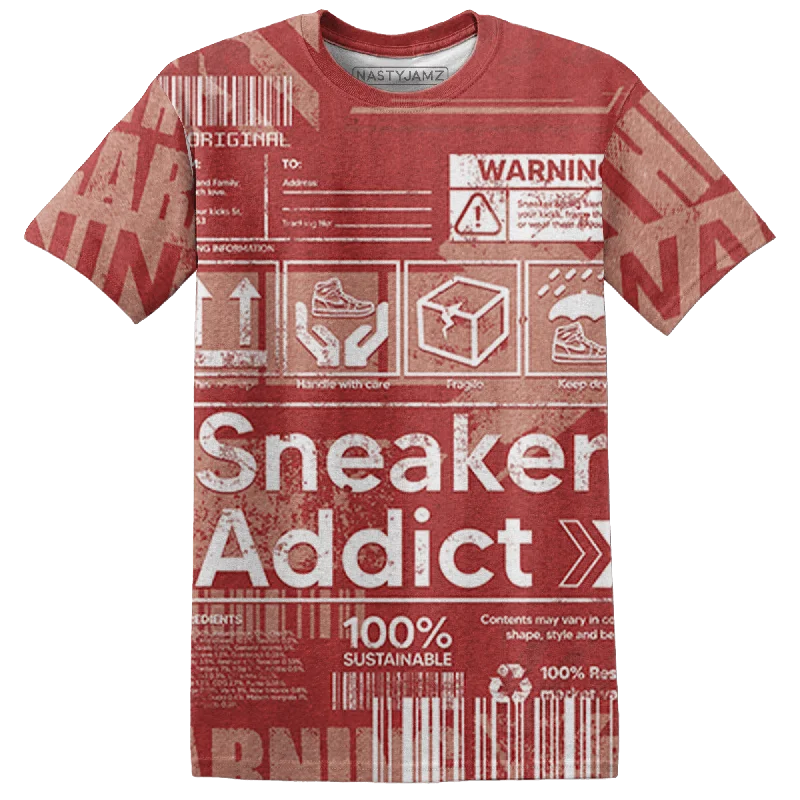 NastyJamz Dune Red 13s T Shirt Match Sneaker Addict 3D All-Over Print Warning