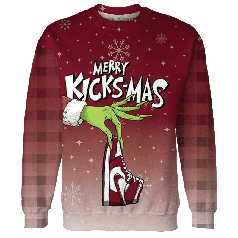 High White Team Red 1s NastyJamz Sweatshirt Match Merry Kicksmas 3D