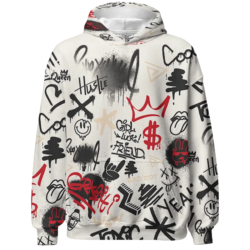 NastyJamz Jumman Jack University Red Hoodie Match Graffiti King 3D All-Over Print Doodle Style