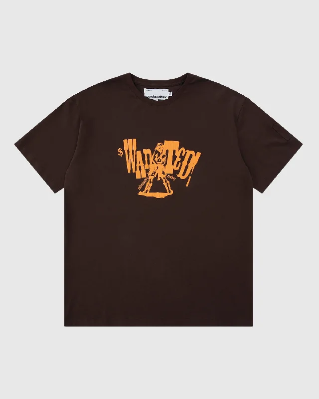 BROWN WANTED COWBOY T-SHIRT