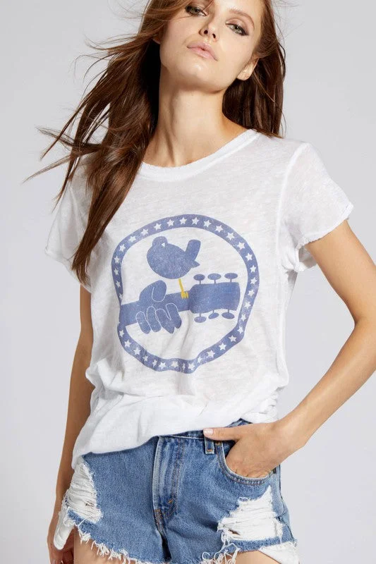 Hot Girl Woodstock Peace & Music Short Sleeve Graphic Tee