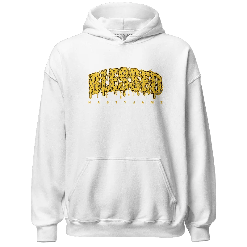 NastyJamz Yellow Ochre 6s Hoodie Match Blessed Text