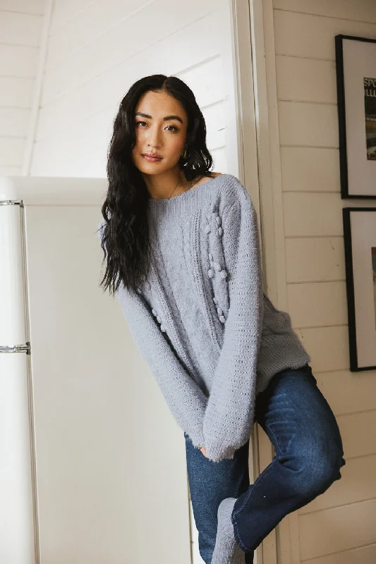 Dakota Cable Knit Sweater in Blue - FINAL SALE