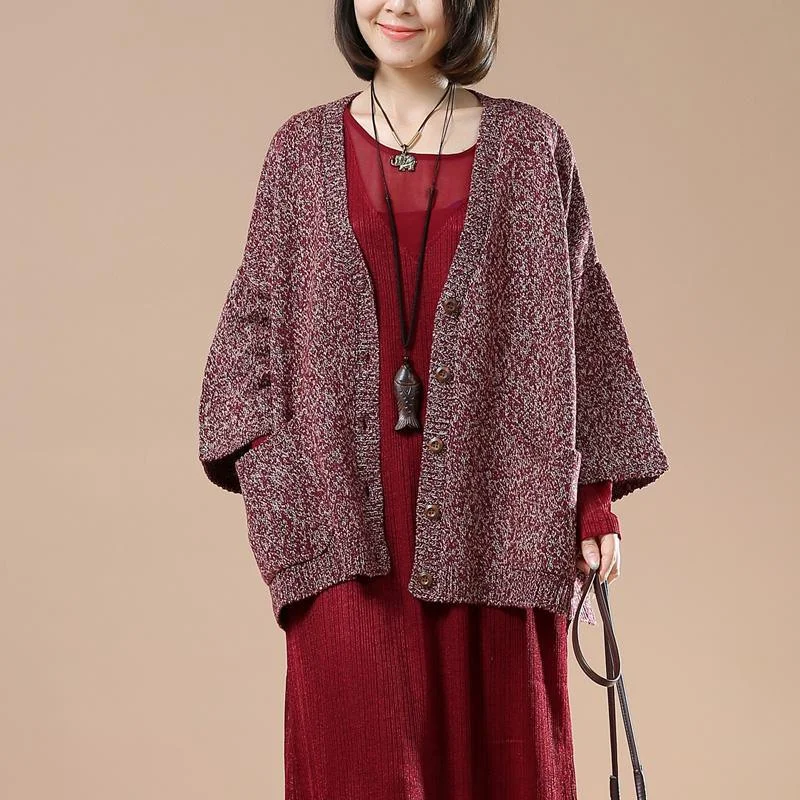 Ruby V neck plus size knit jackets sweaters coats