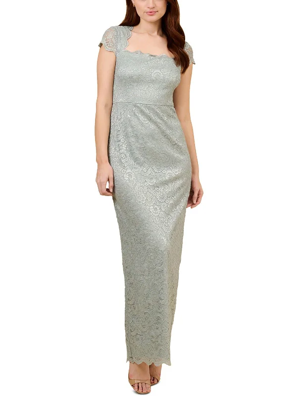 Casual outfits that elevate your style   Womens Lace Cap Sleeves Evening Dress
