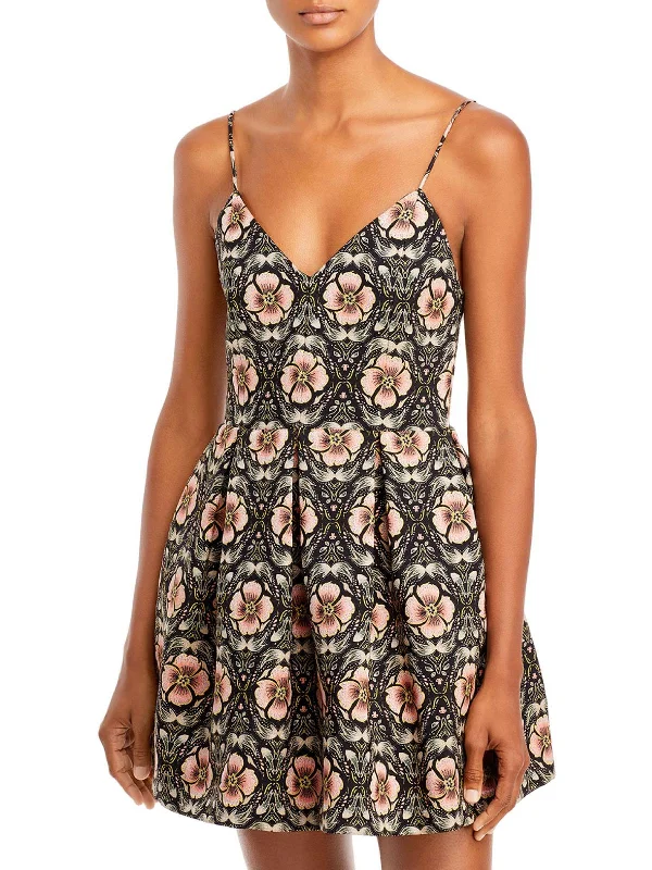 Classic pieces for a timeless wardrobe   Womens Metallic Floral Print Fit & Flare Dress