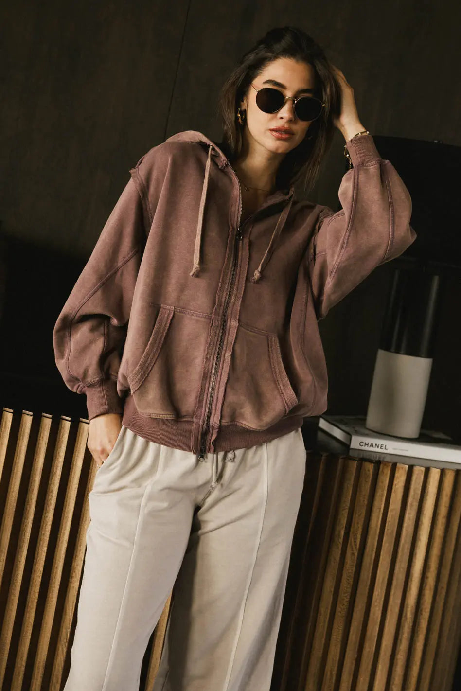 Comfortable yet fashionable women’s wear   Viva Zip Up in Purple